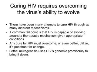 Curing HIV requires overcoming the virus’s ability to evolve