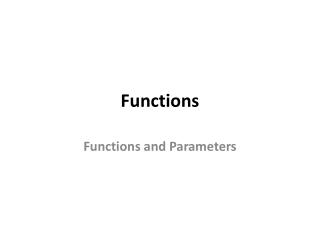 Functions