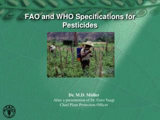 FAO and WHO Specifications for Pesticides