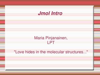 Jmol Intro