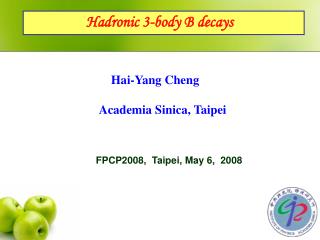 Hadronic 3-body B decays