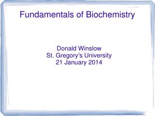 Fundamentals of Biochemistry