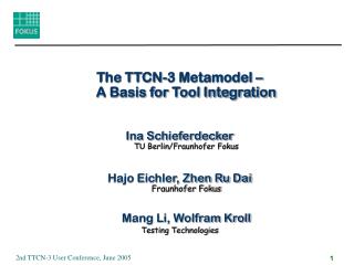 The TTCN-3 Metamodel – A Basis for Tool Integration