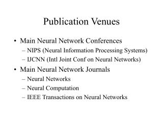 Publication Venues