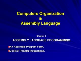 Computers Organization &amp; Assembly Language