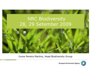 NRC Biodiversity 28, 29 Setember 2009