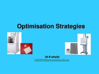 Optimisation Strategies