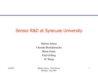 Sensor R&amp;D at Syracuse University