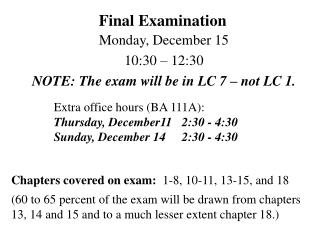 Final Examination