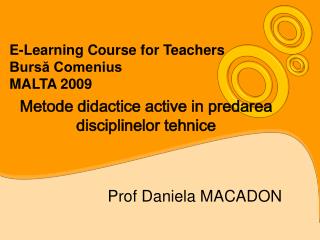 Metode didactice active in predarea disciplinelor tehnice