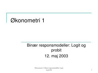 Økonometri 1