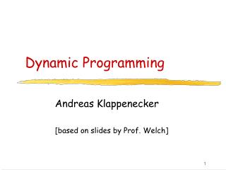 Dynamic Programming