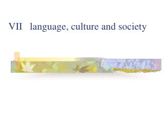 vii society language culture