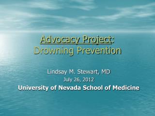 Advocacy Project : Drowning Prevention