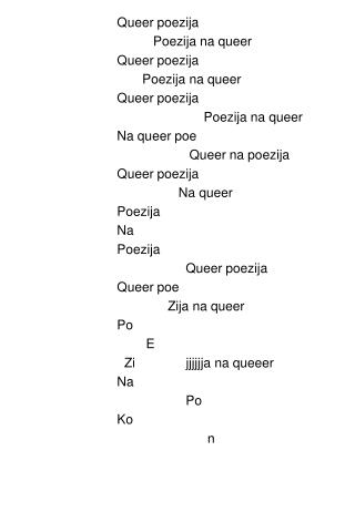 Queer poezija Poezija na queer Queer poezija Poezija na queer Queer poezija