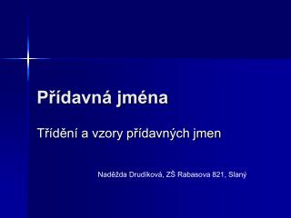 Přídavná jména