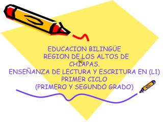 EDUCACION BILINGÜE REGION DE LOS ALTOS DE CHIAPAS. ENSEÑANZA DE LECTURA Y ESCRITURA EN (L1)
