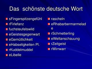 Das schönste deutsche Wort