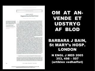 Diagnosis of the Blood Smear, N Engl J Med 2005;353:498-507