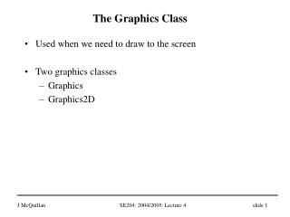 The Graphics Class