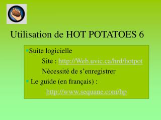 Utilisation de HOT POTATOES 6