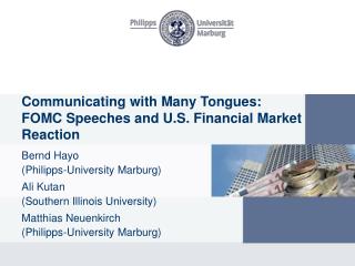 Communicating with Many Tongues: FOMC Speeches and U.S. Financial Market Reaction