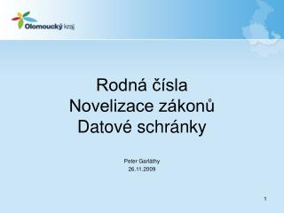 Rodná čísla Novelizace zákonů Datové schránky