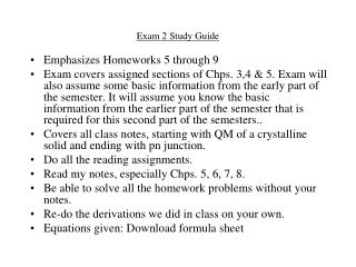 Exam 2 Study Guide
