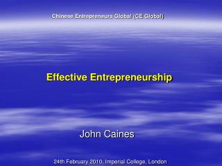 Effective Entrepreneurship