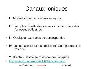 Canaux ioniques