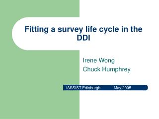 Fitting a survey life cycle in the DDI