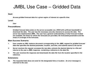JMBL Use Case – Gridded Data