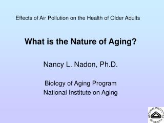 Effects of Air Pollution on the Health of Older Adults