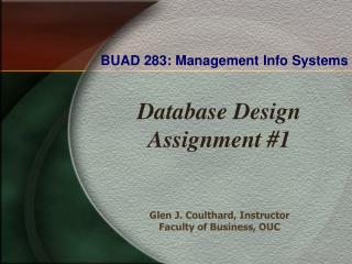 BUAD 283: Management Info Systems