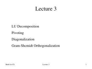 Lecture 3