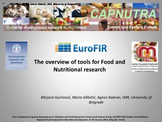The overview of tools for Food and Nutritional research