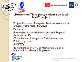 „ Prevention Third party violence on local level ” project