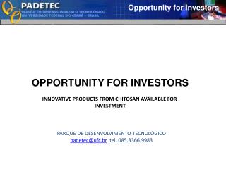 Opportunity for investors