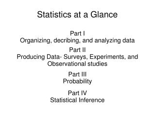 Statistics at a Glance