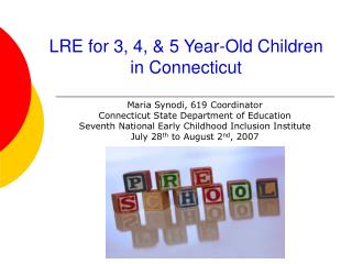 LRE for 3, 4, &amp; 5 Year-Old Children in Connecticut