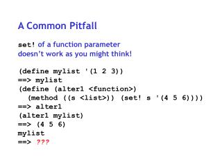 A Common Pitfall set! of a function parameter doesn’t work as you might think!