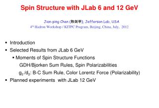 Spin Structure with JLab 6 and 12 GeV