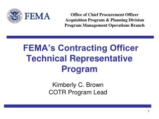 FEMA’s Contracting Officer Technical Representative Program