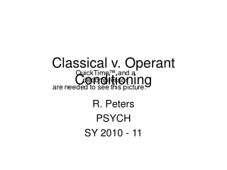 Classical v. Operant Conditioning