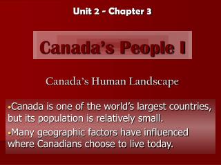 Canada’s People I