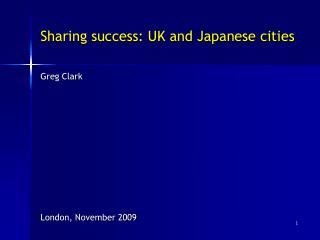 Sharing success: UK and Japanese cities