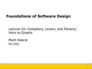 Foundations of Software Design