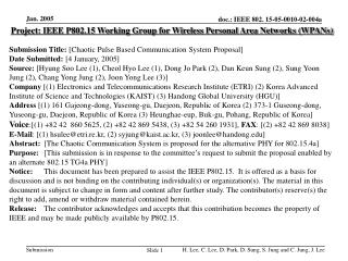 Project: IEEE P802.15 Working Group for Wireless Personal Area Networks (WPANs)