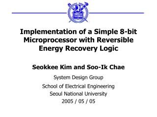 Implementation of a Simple 8-bit Microprocessor with Reversible Energy Recovery Logic