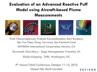 Evaluation of an Advanced Reactive Puff Model using Aircraft-based Plume Measurements